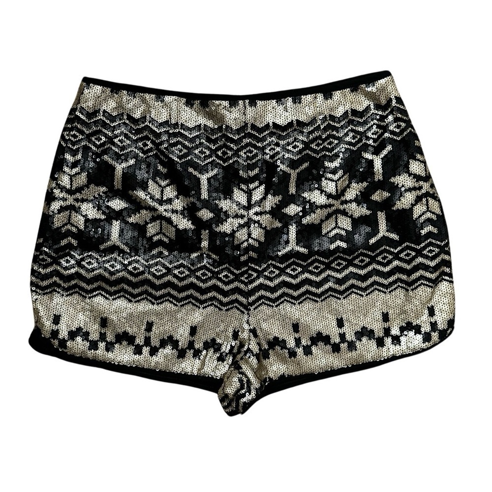 Jealous Tomato Sequin Shorts Black/Gold Women’s Size Small.